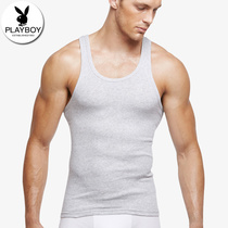 Playboy men's vest cotton old shirt men's crew neck bottoming undershirt loose trend tight sports vest