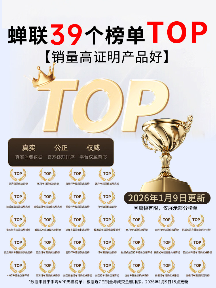 Dingweite Driving Recorder 4K Ultra-High Definition 2025 New Model Front and Rear Dual Cameras, Wire-Free Installation, 360-Degree Panoramic View