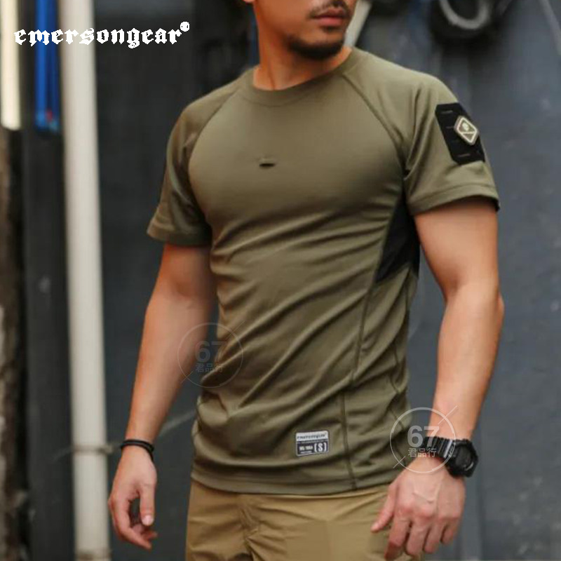 Love Merson Emersongear Blue Mark Series Summer Outdoor Work Training T-shirt Deodorising Elastic rhombus Breathable Short Sleeves