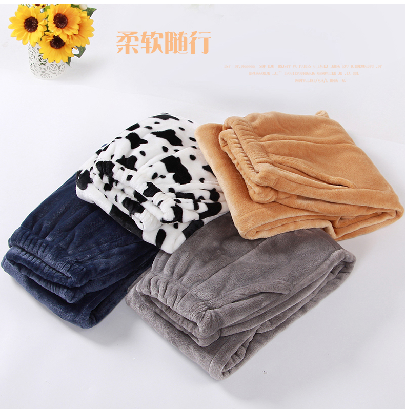 Mùa thu và mùa đông quần flannel pyjama nam nhung dày ấm áp rộng lớn cộng với phân bón giản dị cộng với quần nhung nhà quần đũi nữ