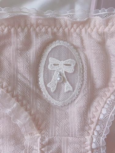 Розовое японское хлопковое нижнее белье, милая кукла, трусы, стиль Лолита, с вышивкой