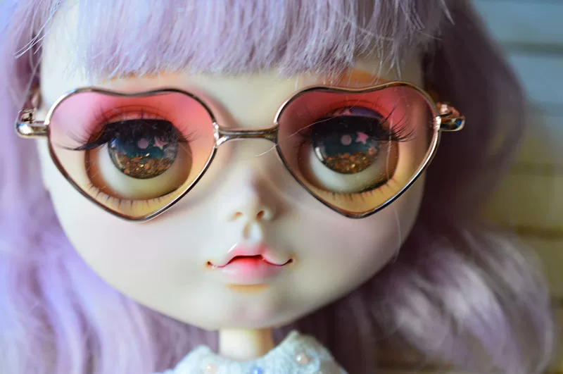Кукла Blythe маленькая тканьная povz pullip может подарить очки очки в виде сердца любви