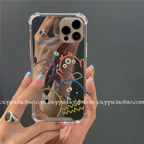 Little Monster Makeup Mirror for iPhone 13 Pro Max Apple 14 Pro Mobile Case 12 cute 11 new women