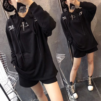 ins Super fire sweater female 2021 early spring new long sleeve Korean loose velvet thick top long