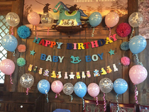 Creative birthday decoration decoration felt Bra flag 100-day anniversary party dress up Korean version of the letter La flower scene