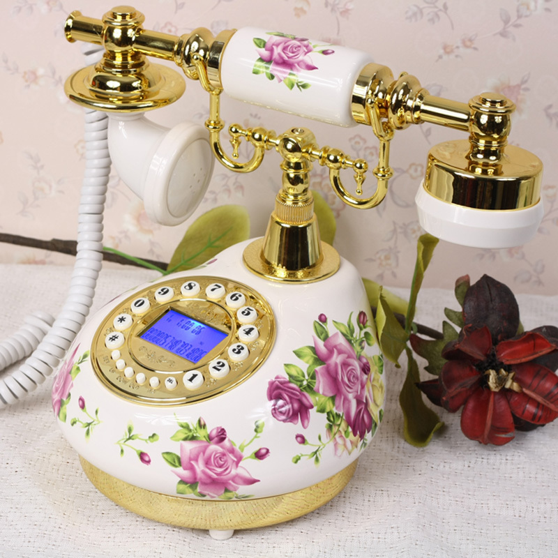 Tqj Antique Telephone for Home Use, Fashionable and Creative, European-Style Retro Old-Fashioned Landline Phone for Living Room and Office