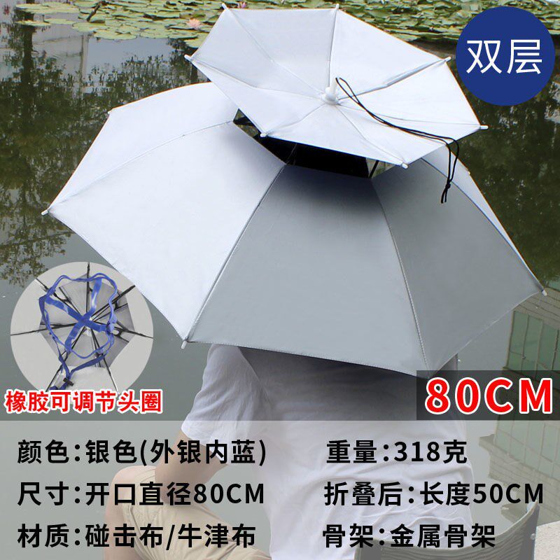 Umbrella hat wearing umbrella hat fishing head wearing parasol outdoor tea picking sanitation sun protection hat umbrella folding large