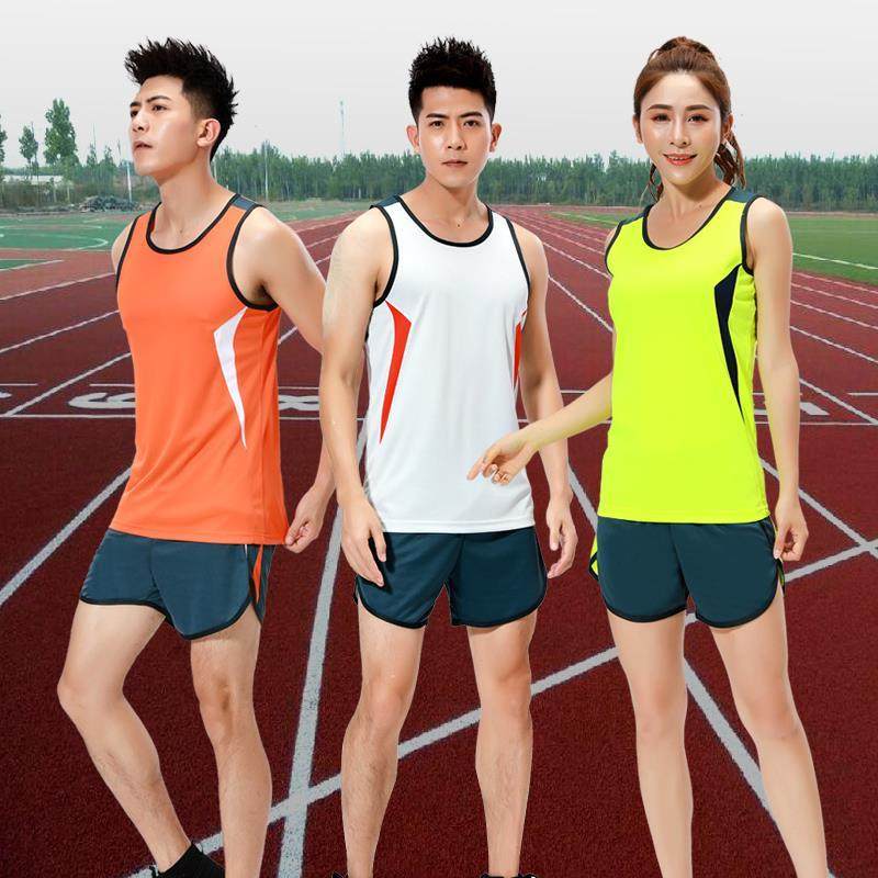 Track and field training suit suit Male student physical examination Sprint marathon running track and field suit Female group purchase printed race suit