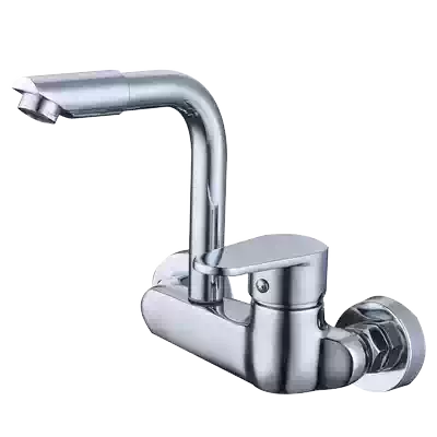 Porcelain copper into the wall kitchen hot and cold faucet balcony vegetable basin rotatable horizontal sink hot and cold water faucet