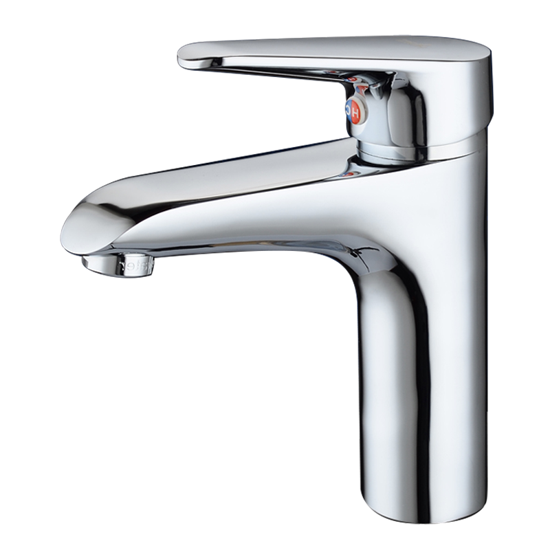 Glow porcelain bathroom brass single handle washbasin kitchen hot and cold single-hole washbasin bathroom tap-Taobao