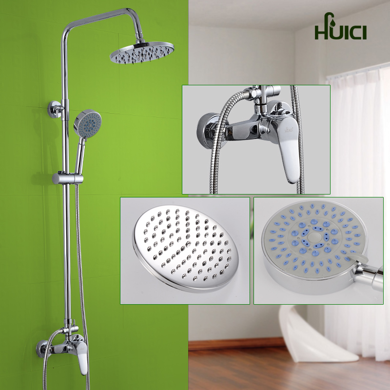 Glow porcelain bathroom copper shower faucet shower head shower suit hot and cold bronze body lifting shower nozzle shower nozzle