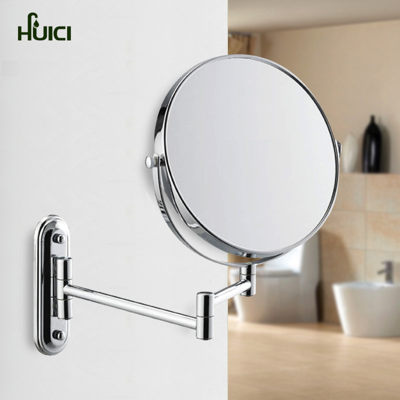 Huicai bathroom stainless steel adjustable bathroom mirror Makeup mirror Beauty mirror Double-sided mirror Telescopic mirror Wall mirror