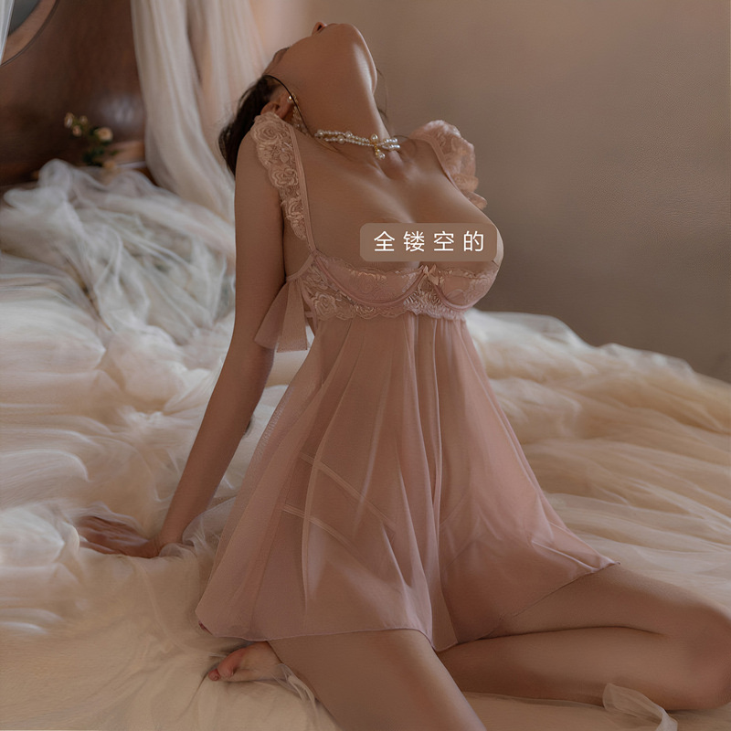 Kai Julie Sexy Lingerie Set for Women with Small Busts, French-Style Beautiful Back Bra Set, Sleepwear, Pure Desire Date Outfit Qqny