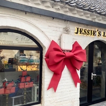  Large bow wall decoration Oversized wedding room layout Net red bedroom oversized bow hanging wall pendant