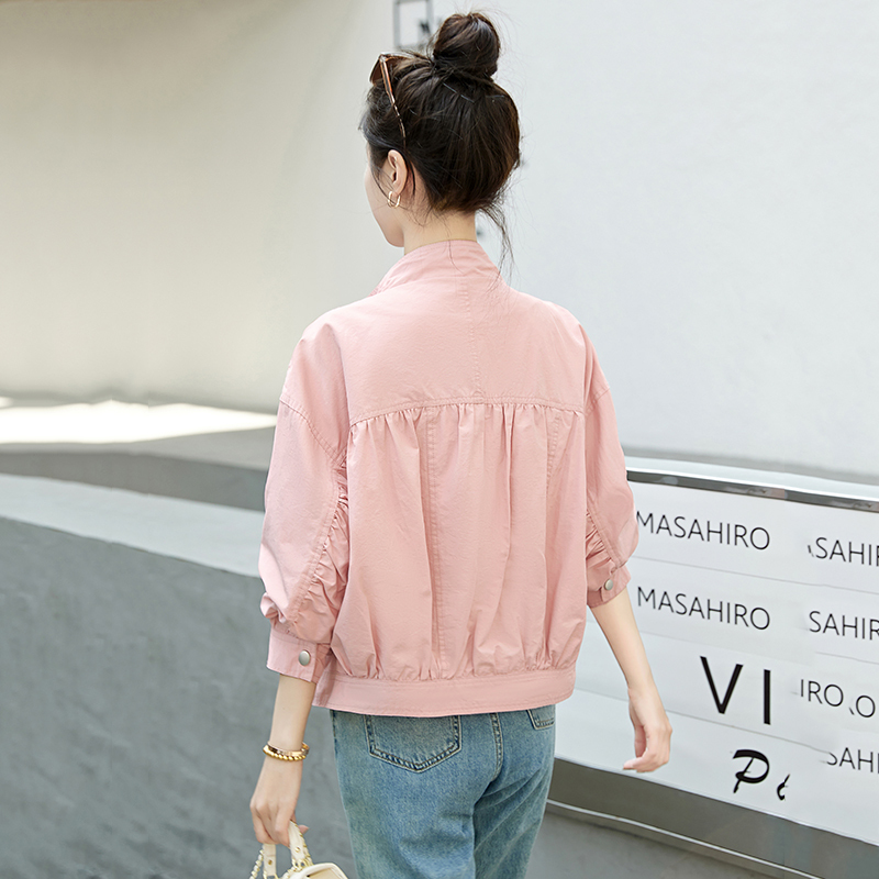 Women's Short Jacket 2026 Spring and Autumn New Korean Style Loose Casual Stand Collar Spring and Autumn Simple and Elegant Baseball Jacket Top