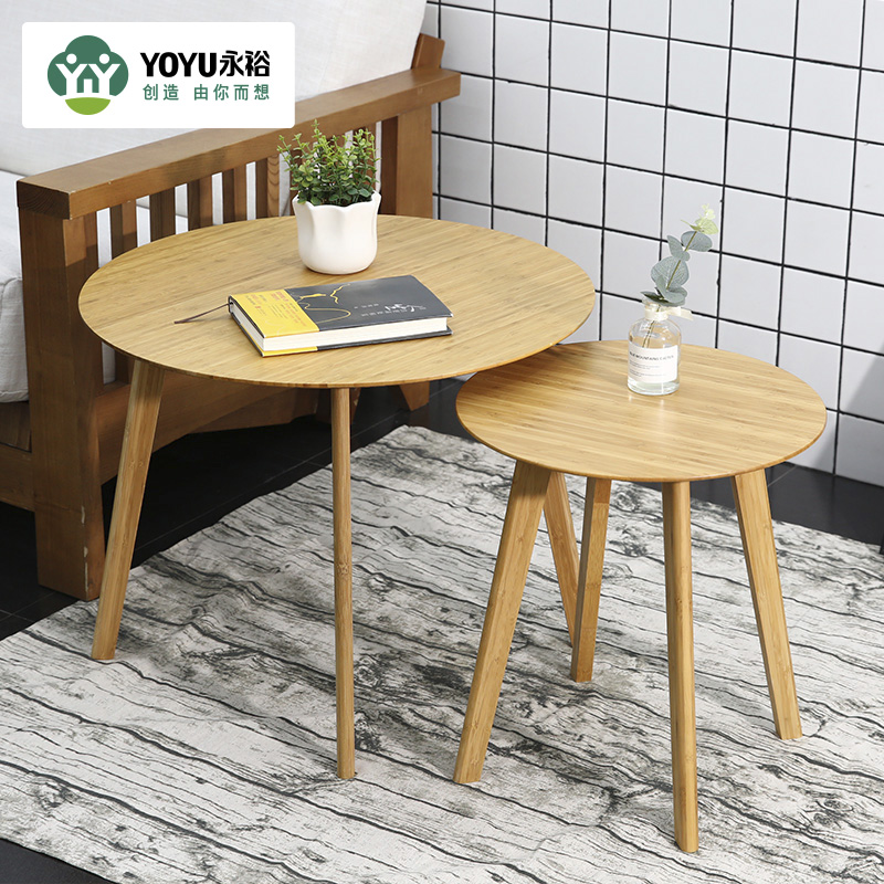 Yongyu bamboo industry size roundtable tea table coffee table suit edge several modern small round few sofa corner of several tatami