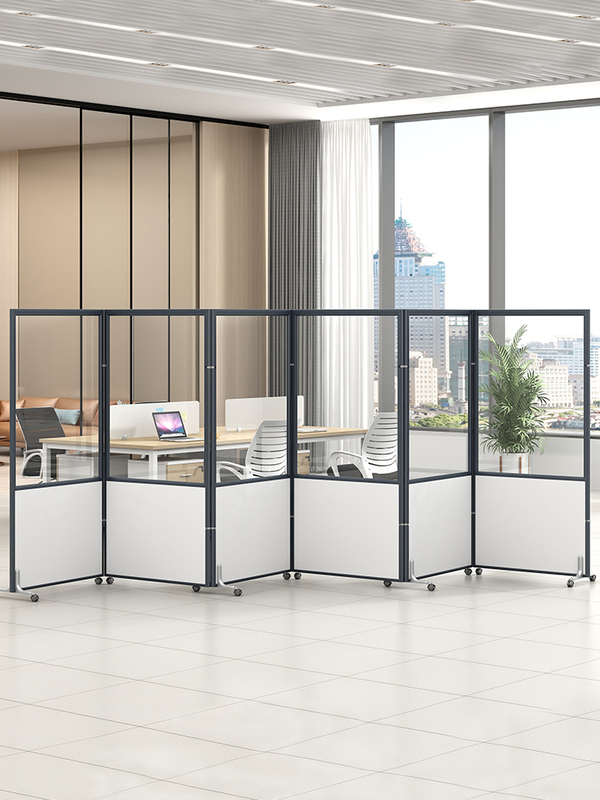 Office Transparent Screen Partition Movable Workshop Frosted Acrylic Movable Baffle Folding Sliding Screen Wall Office Transparent Screen Partition Movable Workshop Frosted Acrylic Movable Baffle Folding Sliding Screen Wall