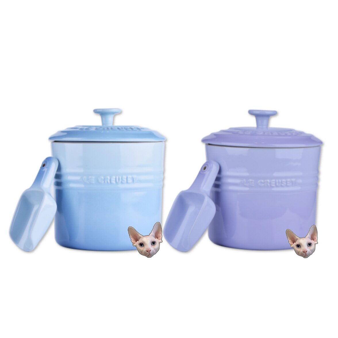 Crisp Shark Cool Color Pet Bowl food Bucket Le Creuset Dog Food Barrel Cat Grain Barrel Ceramic Seals Grain Storage Tank
