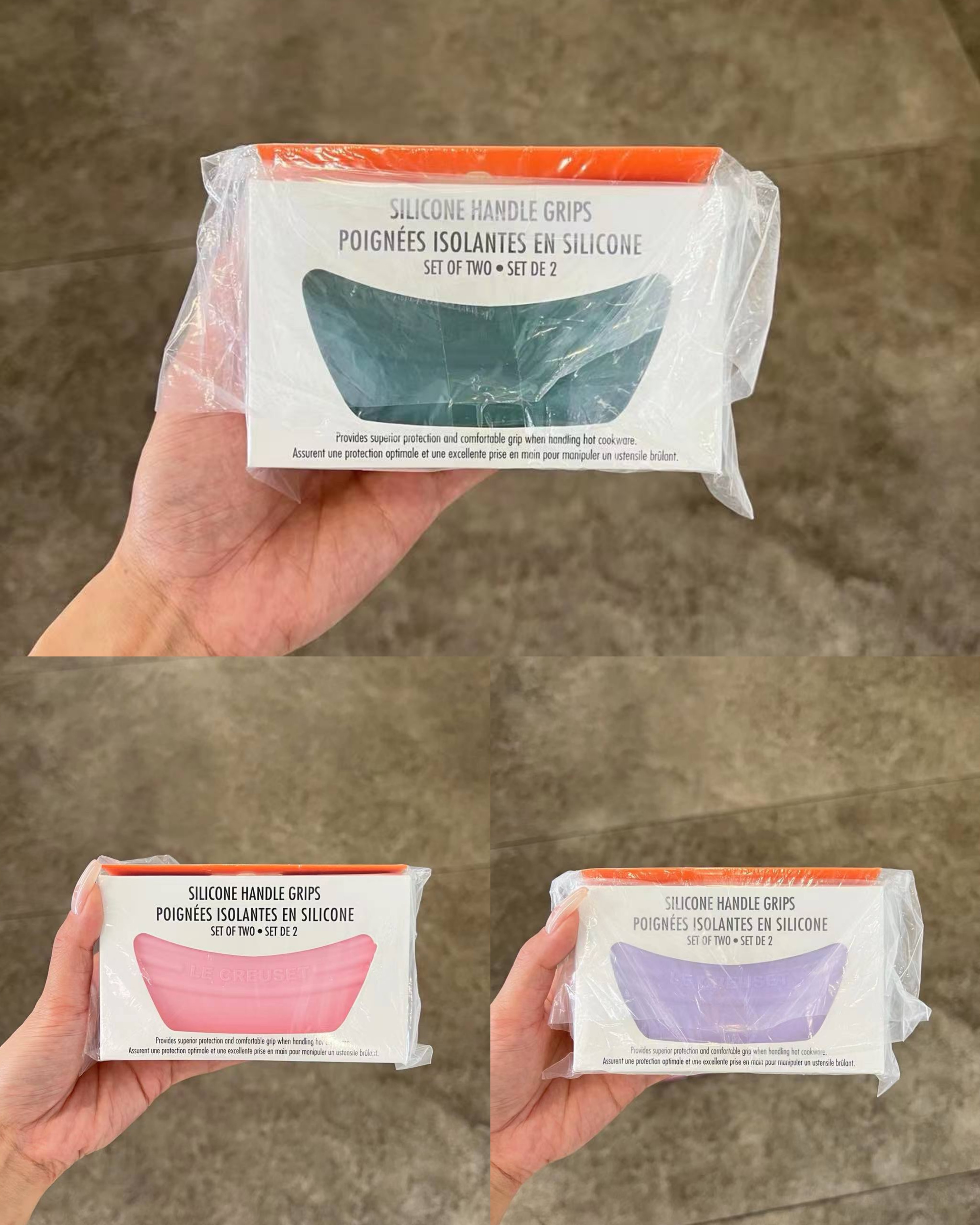 Cricket Shark Le Creuset Colorful Thermal Insulation Gloves Silicone Handle Set 12cm*6 5cm Powder Purple Green