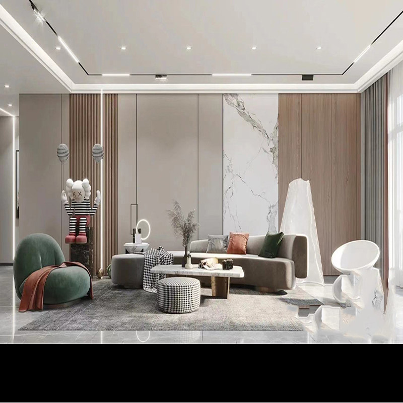 Hard bag sofa background wall modern minimalist light luxury all aluminum background wall decoration TV living room bedroom bedside soft bag