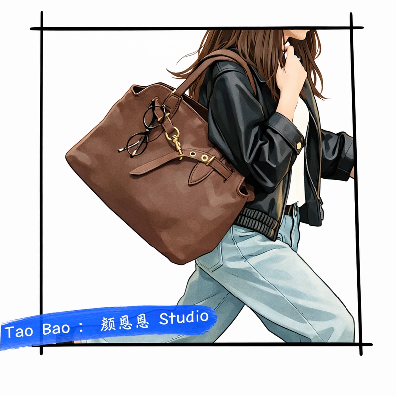 【Yan En En Studio】Handsome and Stylish~ Runway Style Aventure Nappa Leather Handbag for Women.
