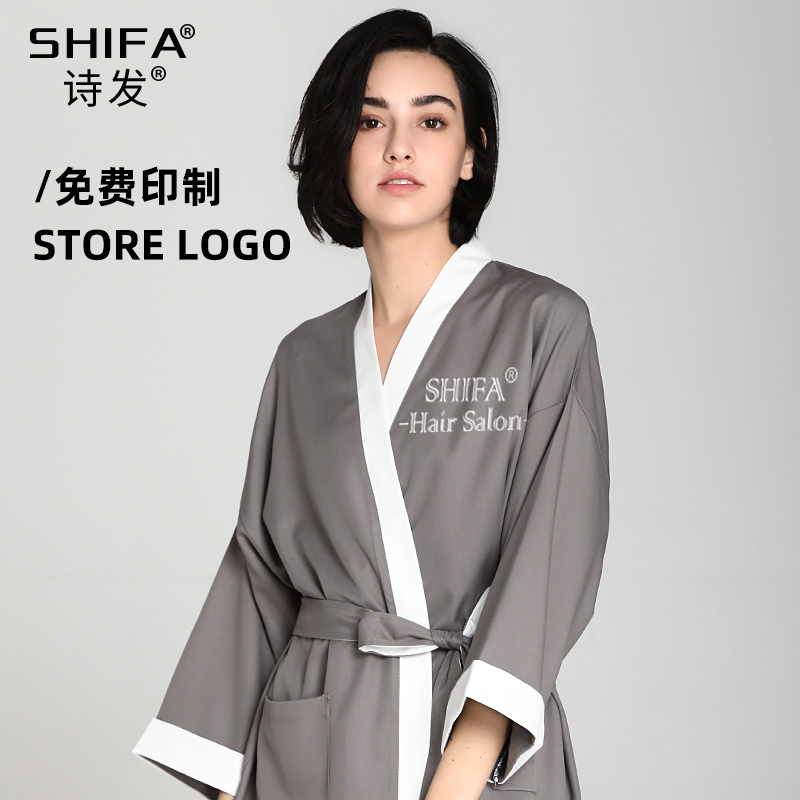 Hair salon special barber shop weibu hair salon guest robe customer service dyeing clothes tide overalls cut hair kimono high-grade