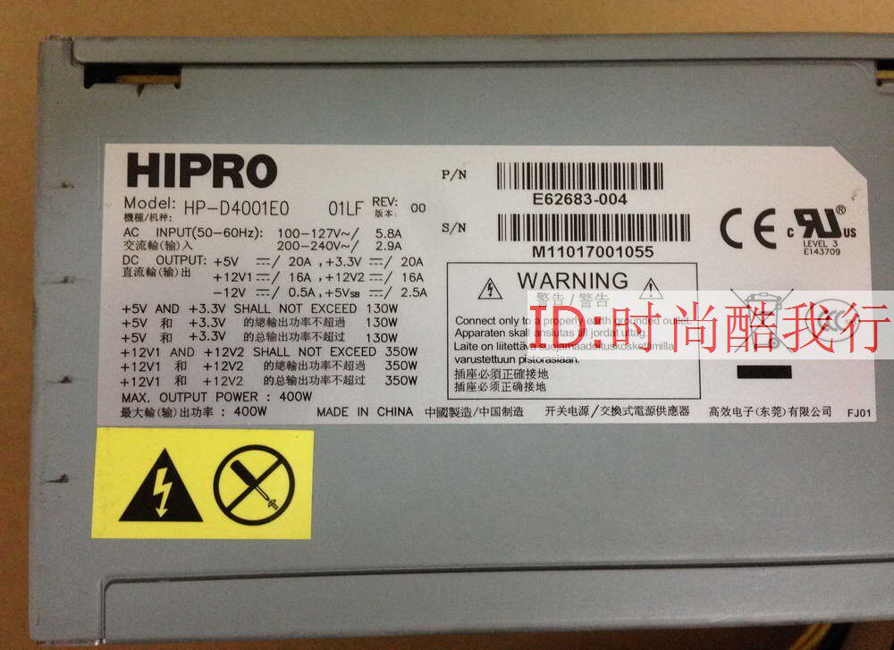 HIPRO High Efficiency HP-D4001E0 E62683-004 HP-D4001E0 Server Power Supply