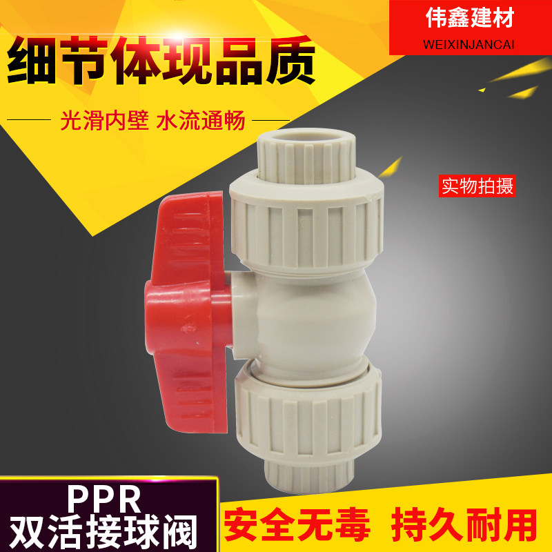 PPR热熔全塑双活接球阀 阀门 20 4分 25 6分 32 40 50 63水管开关