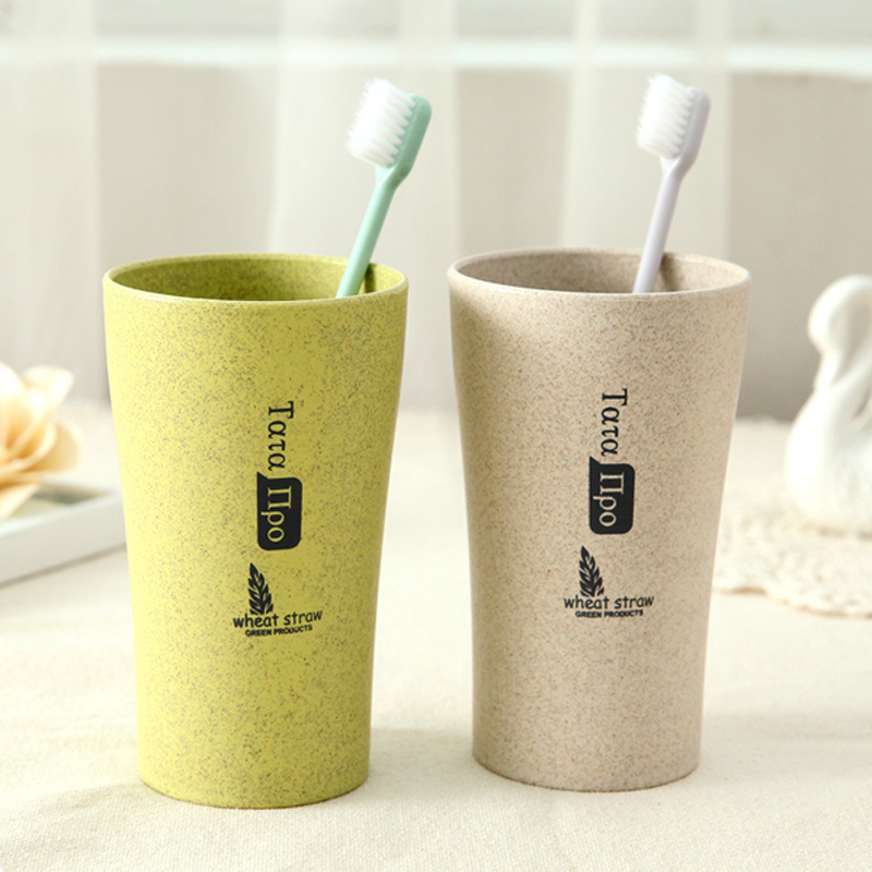 2 mouthwash cups Home tooth cup lovers cup wheat straw tooth cylinder cup frosted toothbrush cup toothbrushing cup suit