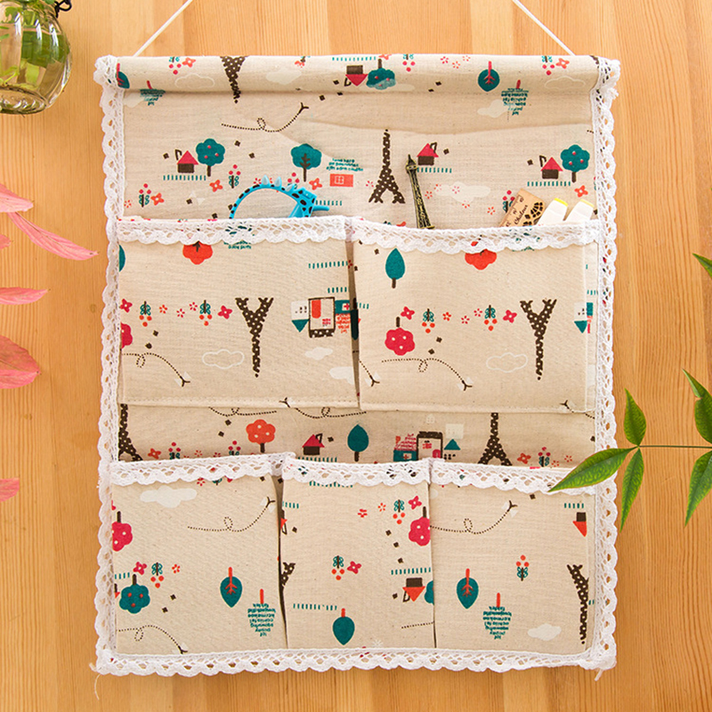 Storage bag Small bag hanging wall hanging bedroom door back wall storage bag hanging bag Dormitory artifact wall hanging storage