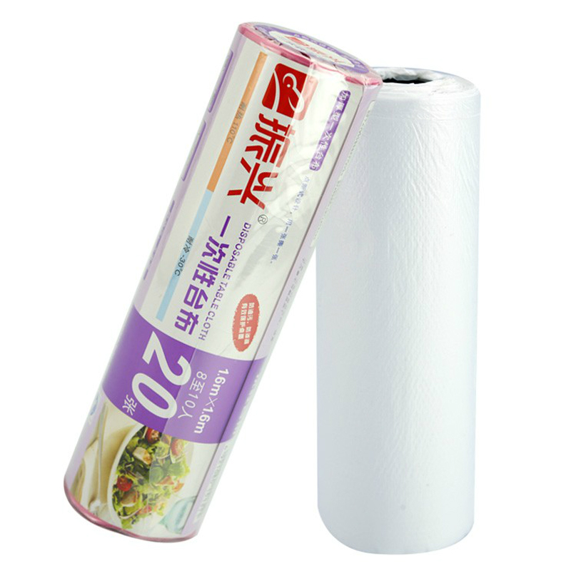 Zhenxing disposable tablecloth red white transparent extra large medium waterproof round table long table Plastic round hotel thickened