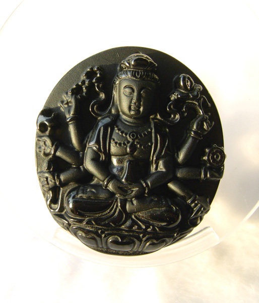 Poly Treasure Cabinet Pure Natural Black Yaoyao Puxian Bodhisattva at the Thousand Hands Guanyin pendant Father's Day special price
