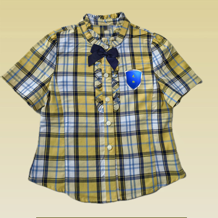 Kindergarten Uniform Short-Sleeved Shirt, School Uniform, Summer Dress Suit, Boys and Girls Summer Outfit, Plaid Top, Shirt, Class Uniform