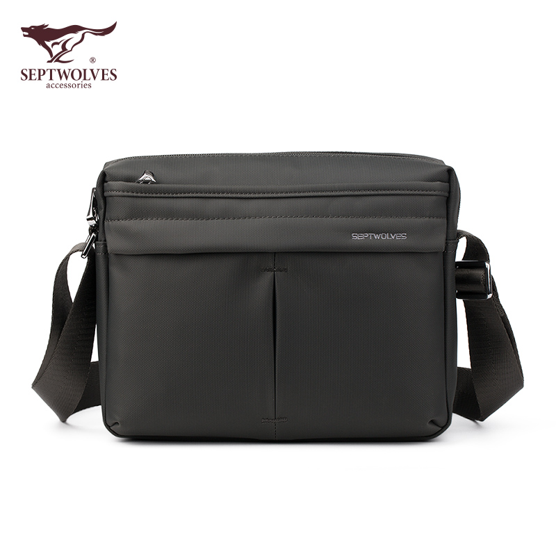 Seven Wolves Cross the Oxford Textile Buchbag Men's Single Shoulder Inclined Satchel Bag Casual Travel bag Multi-layer Waterproof Shoulder Bag