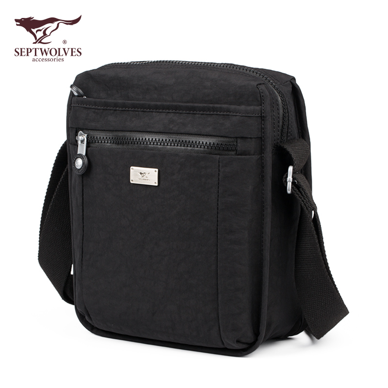 Single Shoulder Bag Men's Seven Wolves New Fashion Trends Waterproof Oxford Cloth Casual Antique Diagonal Satchel Bag