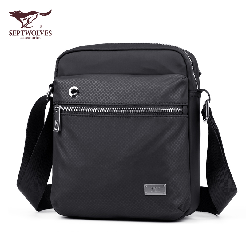 Septwolves men's bag shoulder messenger bag casual lightweight waterproof cloth bag short-distance travel men's small shoulder bag