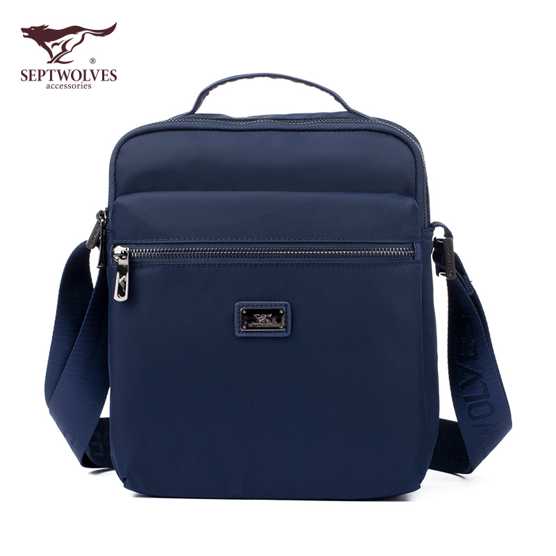 Seven Wolves New Single Shoulder Bag Men's Hand Skew Satchel Pad Ipad Tablet PC Casual Bag Multi-Barrier Bag-Taobao
