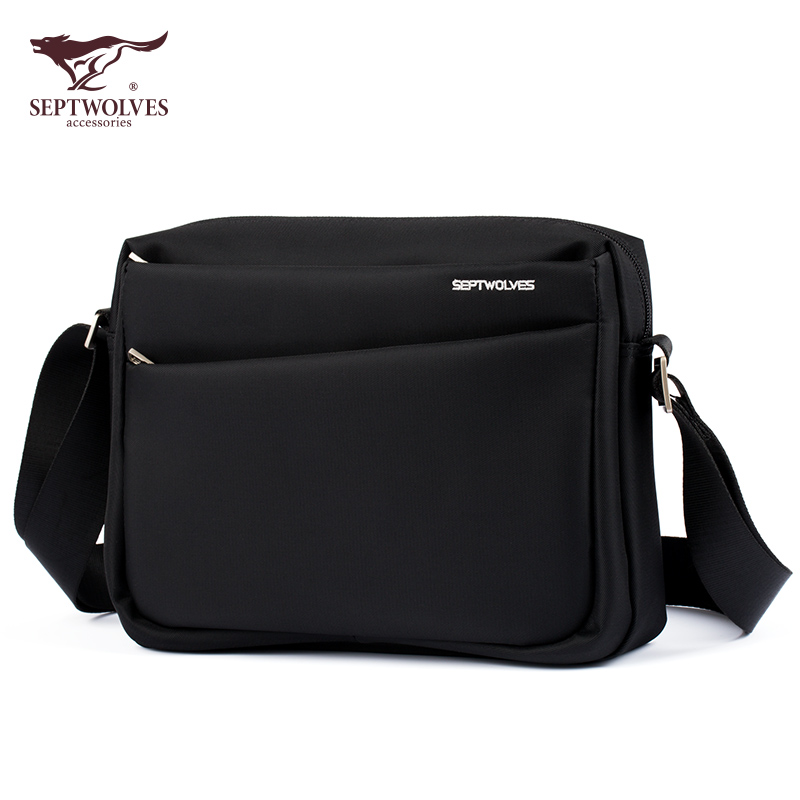 New Pines Cross Section Men's Seven Wolves Men's Packs Casual Fashion Oxford Cloth Waterproof Single Shoulder Diagonal Satchel Bag available in ipad