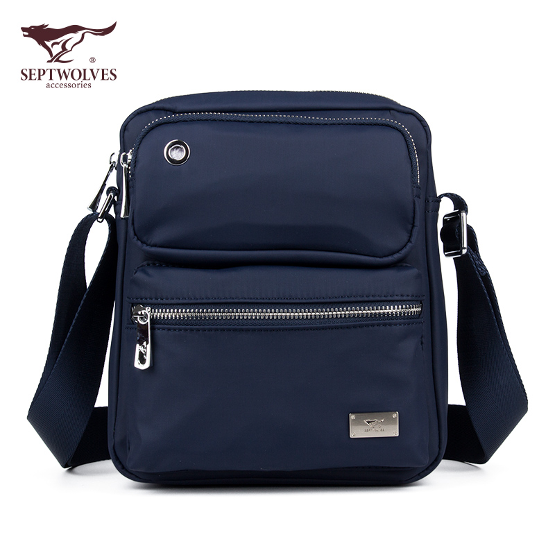 New men's bag seven wolves men satchel satchel oxford cloth fashion small bag casual single shoulder sloped short travel satchel bag
