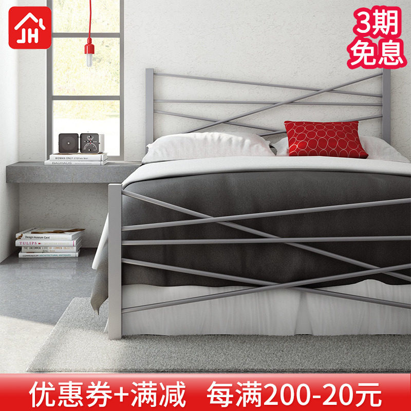 Eurostyle modern minimalist princess iron art bed iron frame steel frame double single adult children 1 2 1 1 5 1 8 m