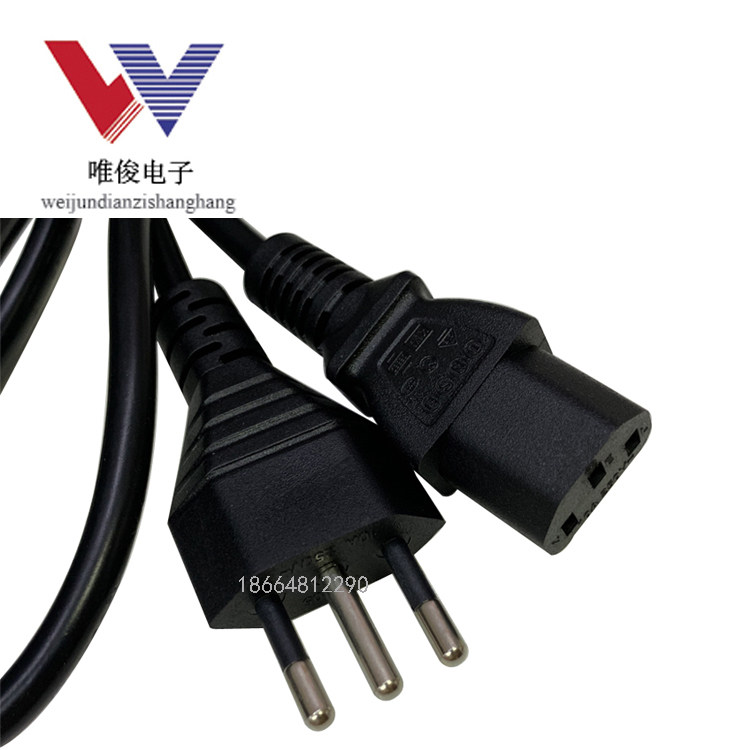 Italian standard 3 plug 3 plug power cord computer chassis cord 3x0 75 square 10A250V full copper