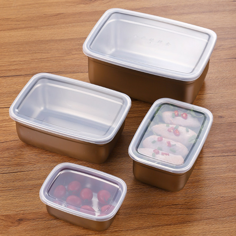 304 stainless steel refreshing box Refrigerator refrigerated vegetable fruit containing box with visible cover food Packaged Meal Kit