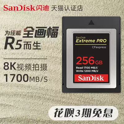 SanDiskCFexpress card 256G high speed CFE memory card QXD Canon 1dx3 single lens camera c500mark2 micro single eye camera r
