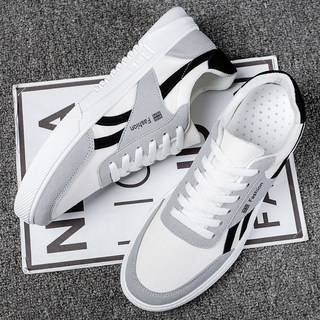 Men's low-cut casual sneakers, spring white canvas shoes for men