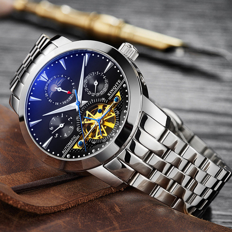 Send boyfriend husband gift 2021 new multi-function tourbillon automatic mechanical watch male waterproof