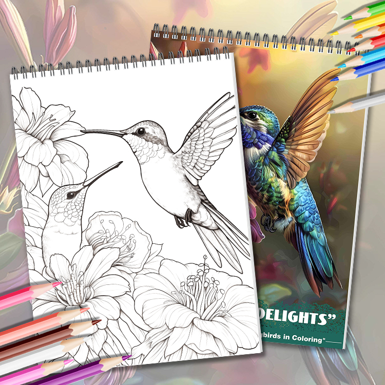 Painting for Adults to Relax and Entertain, Hummingbird Stress-Relief Coloring Book, Coloring and Filling Book, DIY Leisure Graffiti Painting Book