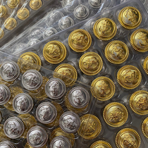 Minu a small fragrance College Wind button metal buckle Sub-suit Decorative Buckle Blouse Womens Coat Coarse Flowers