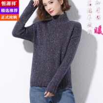 Hengyuan Xiang Sweater Womens Sleeve Head 2021 New High Collar Loose Cashmere Jersey With a Thickened Goat Sweatshirt