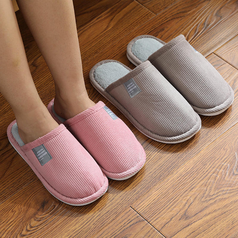 Winter cotton slippers women's indoor thick bottom non-slip winter couple home warm confinement shoes cute fur slippers for men