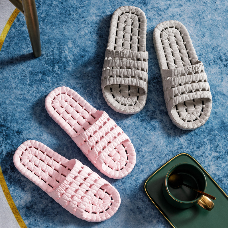 Bathroom slippers Dressing Room Flush bath Anti-slip water Lovers Cool Slippers Home Hollowed-out Massage Sole Male and female